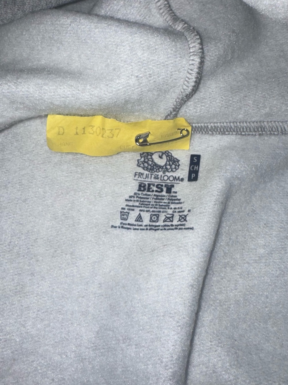 Fruit of the Loom Men's Light Gray Zip Hoodie - Picture 4 of 4